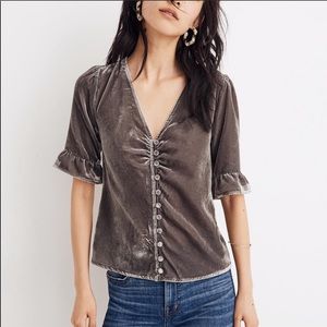 Madewell Velvet Daylight Button Top